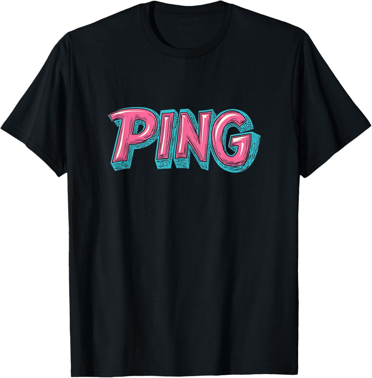Vibrant Ping Speech Costume for Gamer and Internet Lovers T-Shirt - T-Shirt | Black