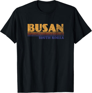 Retro Busan South Korea Vintage 80s Style T-Shirt - T-Shirt | Black