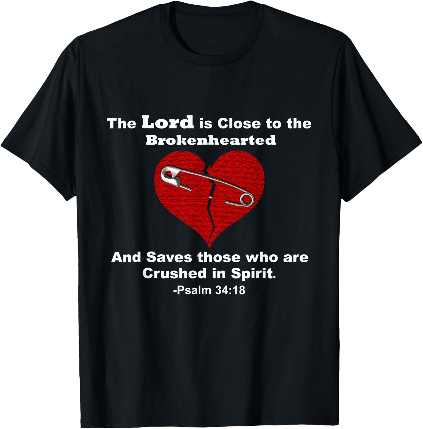 Jesus Lord Saves Brokenhearted Heart Broken Girl Women Boy T-Shirt - T-Shirt | Black