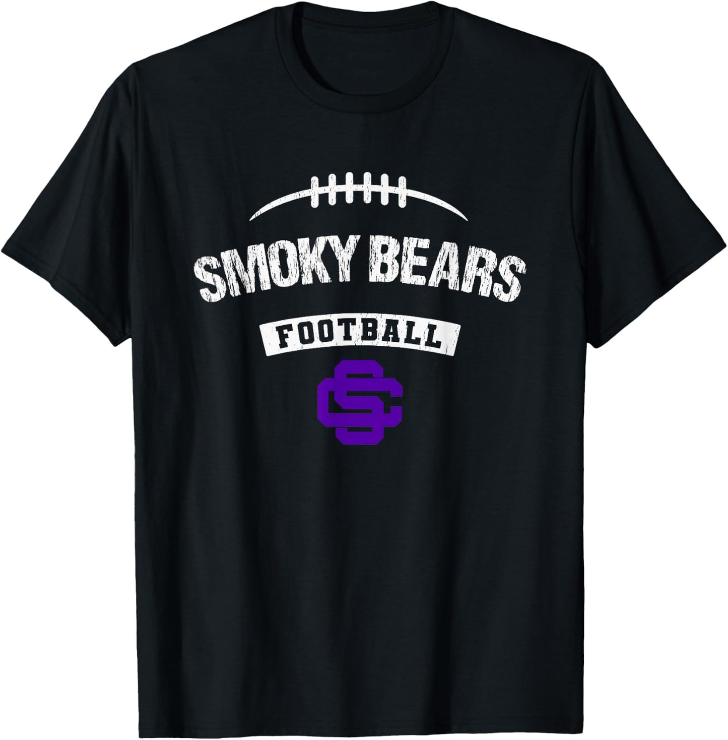 Sevier County Smoky Bears Logo Football Distressed HS T-Shirt - T-Shirt | Black