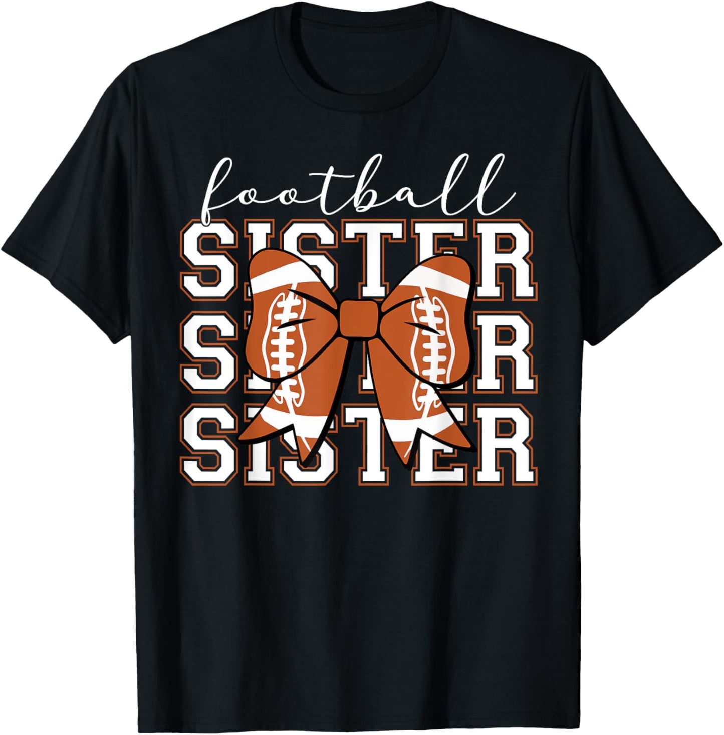 Football Sister Vintage Sport Lover Sister Mothers Da T-Shirt - T-Shirt | Black