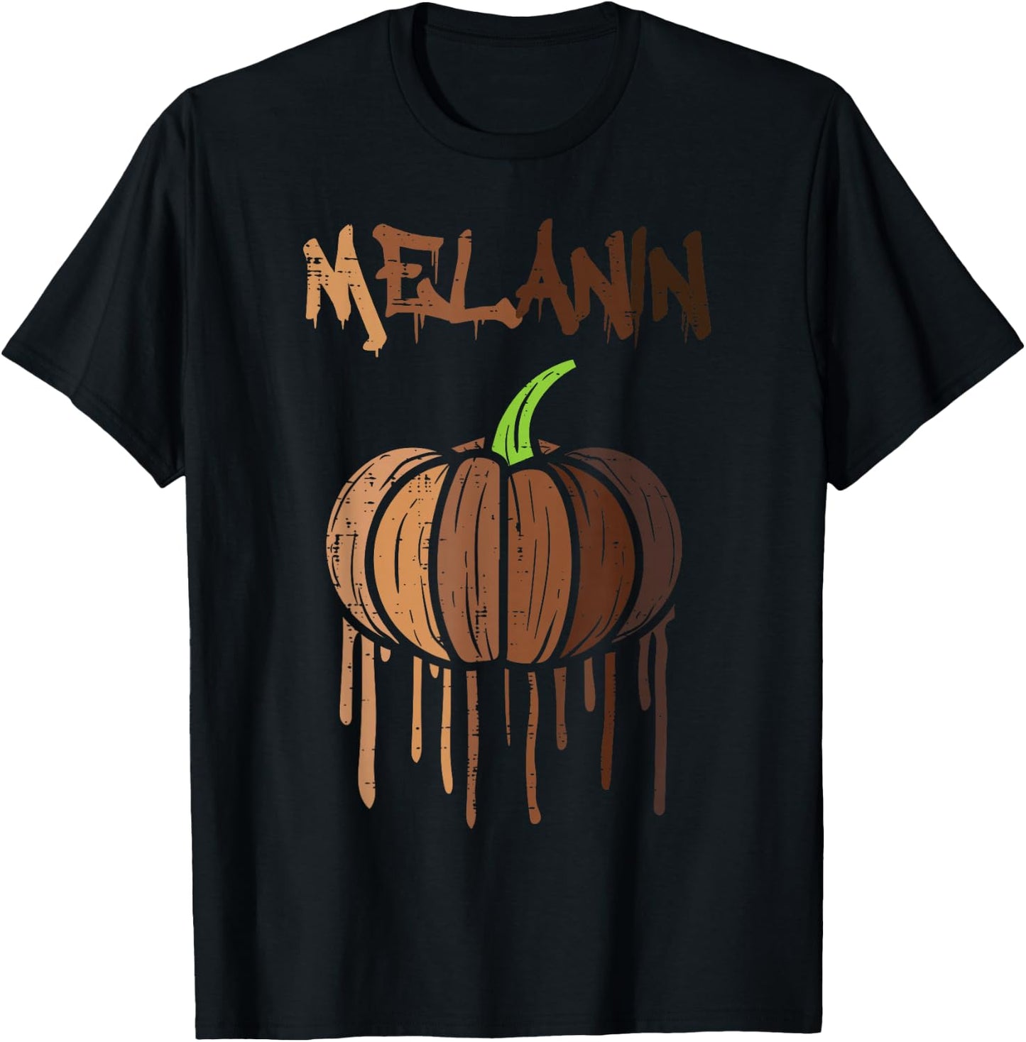 Pumpkin Drippin Melanin Halloween Black Lives Matter BLM BHM T-Shirt - T-Shirt | Black