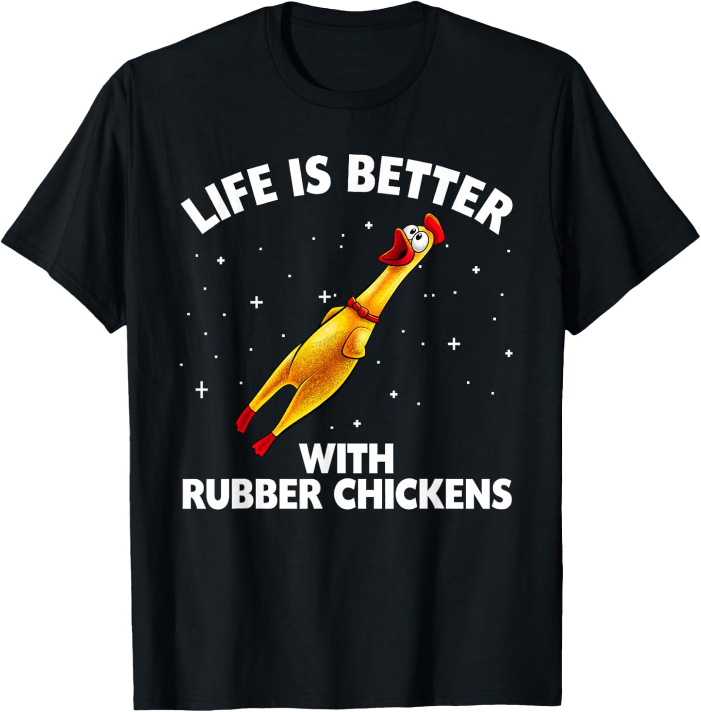 Funny Rubber Chicken Design Women Chicken Toy Lovers T-Shirt - T-Shirt | Black