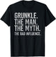 Grunkle The Man The Myth The Bad Influence Funny Uncle Retro T-Shirt - T-Shirt | Black