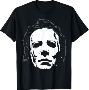 Halloween Michael Myers Mask Big Face T-Shirt - T-Shirt | Black