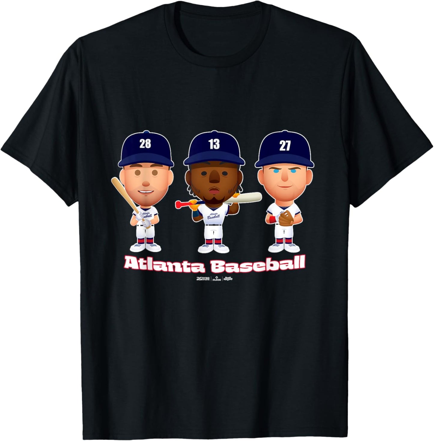 Atlanta Baseball Players Body Trio MLBPA T-Shirt - T-Shirt | Black