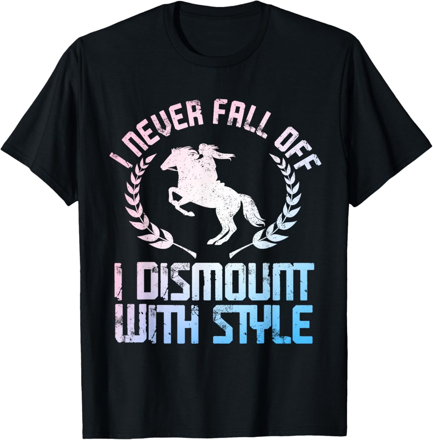 Funny Horse Racing Art Women Horse Lover Equestrian T-Shirt - T-Shirt | Black