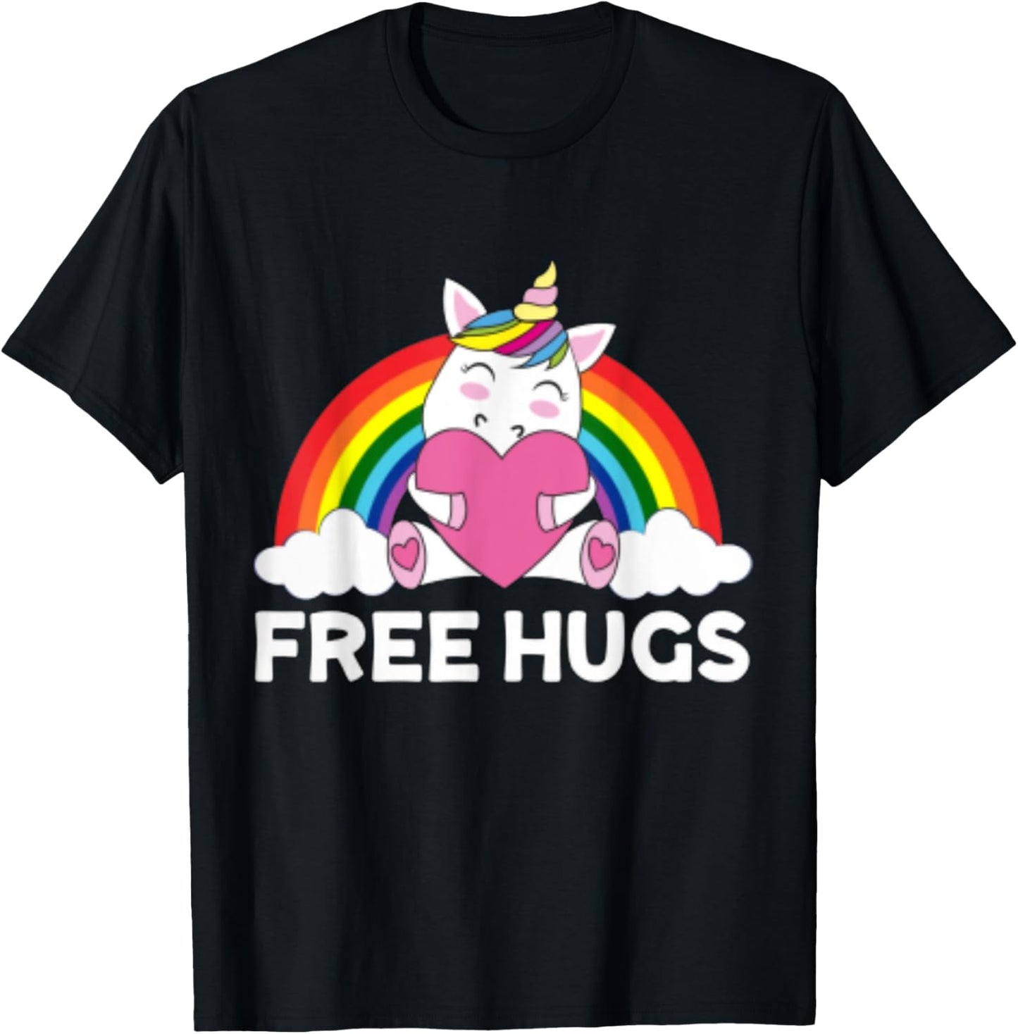 Free Hugs Unicorn T-Shirt - T-Shirt | Black