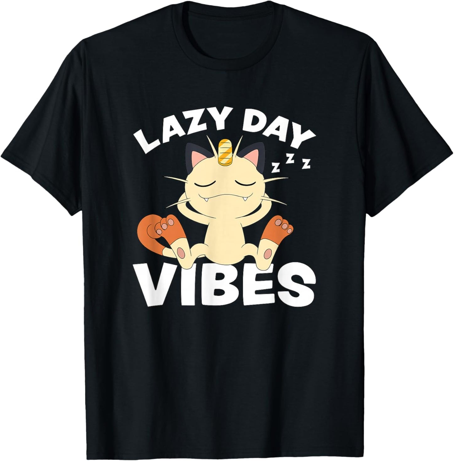 Pokémon - Meowth Lazy Day Vibes T-Shirt - T-Shirt | Black