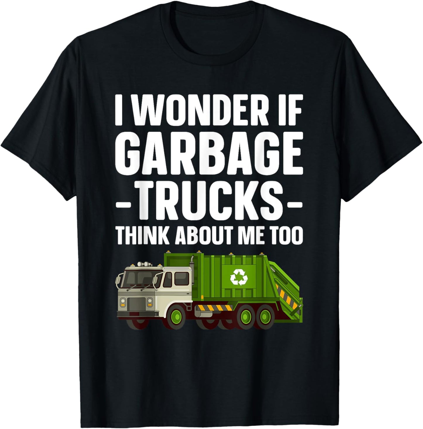 Funny Garbage Truck Art For Toddler Boys Trash Garbage Truck T-Shirt - T-Shirt | Black