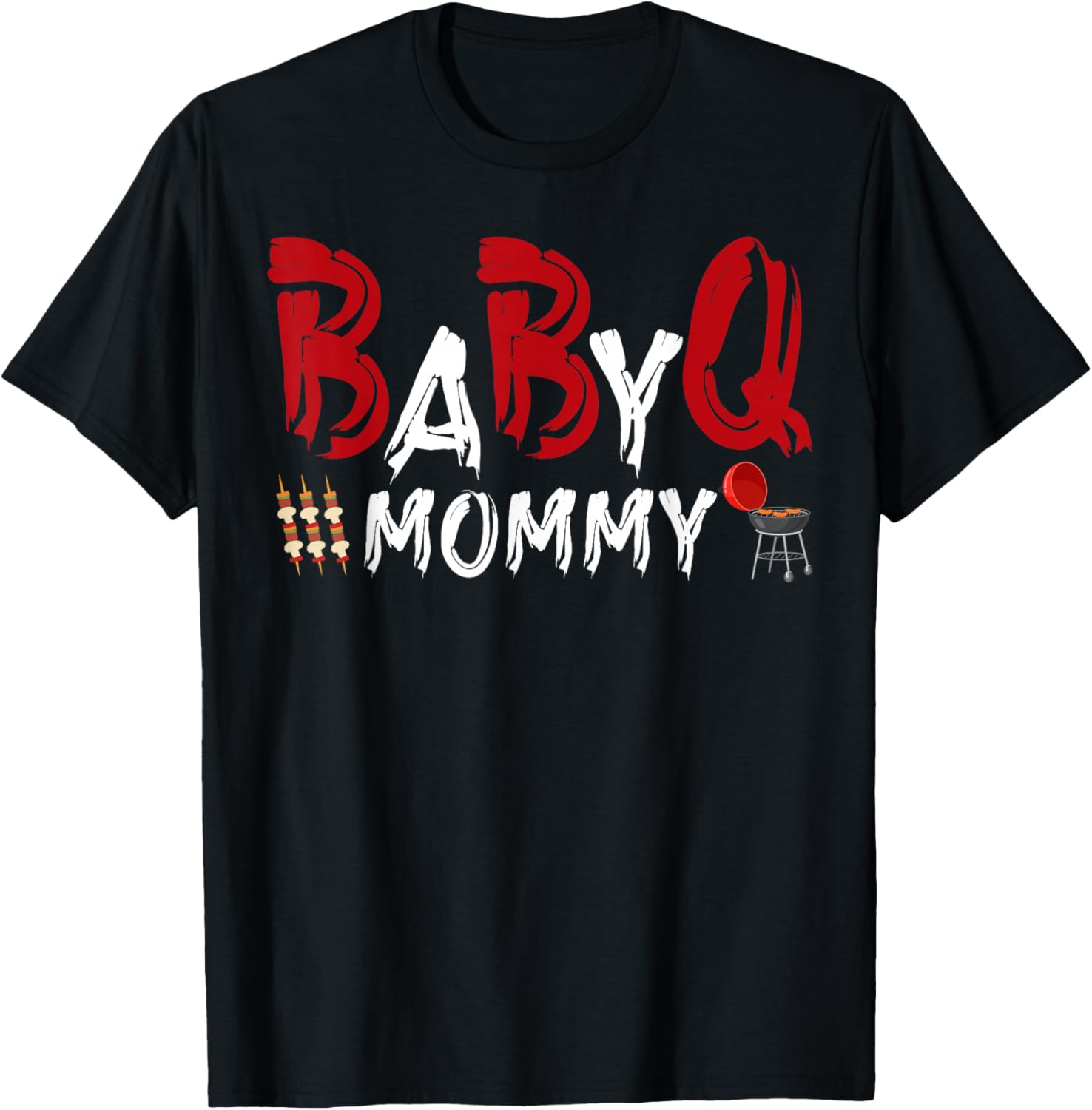 Mommy Baby BBQ Shower Themed Family Matching Barbecue T-Shirt - T-Shirt | Black