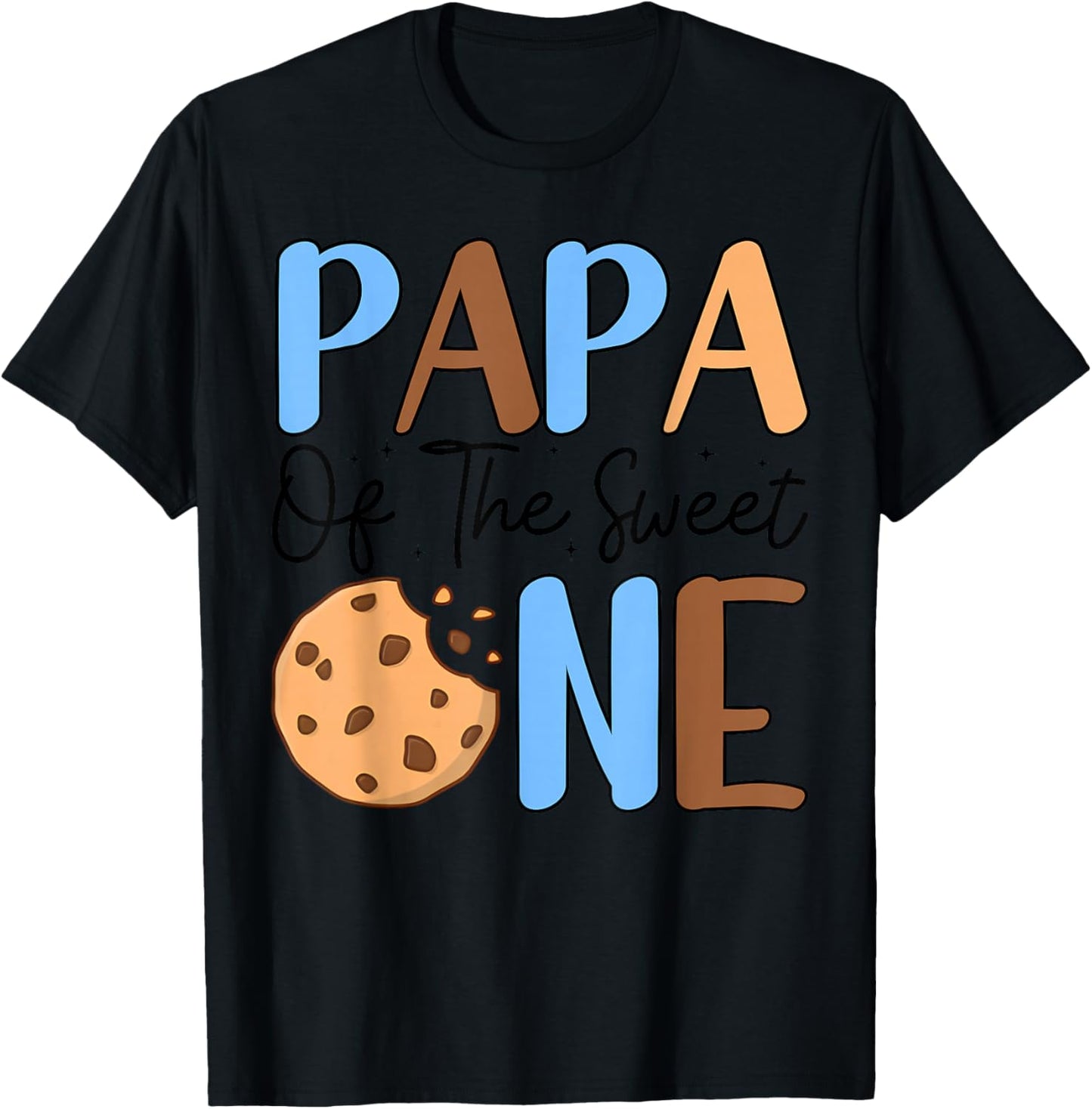 Papa Of The Sweet One Cookies & Milk 1st Birthday Family T-Shirt - T-Shirt | Black
