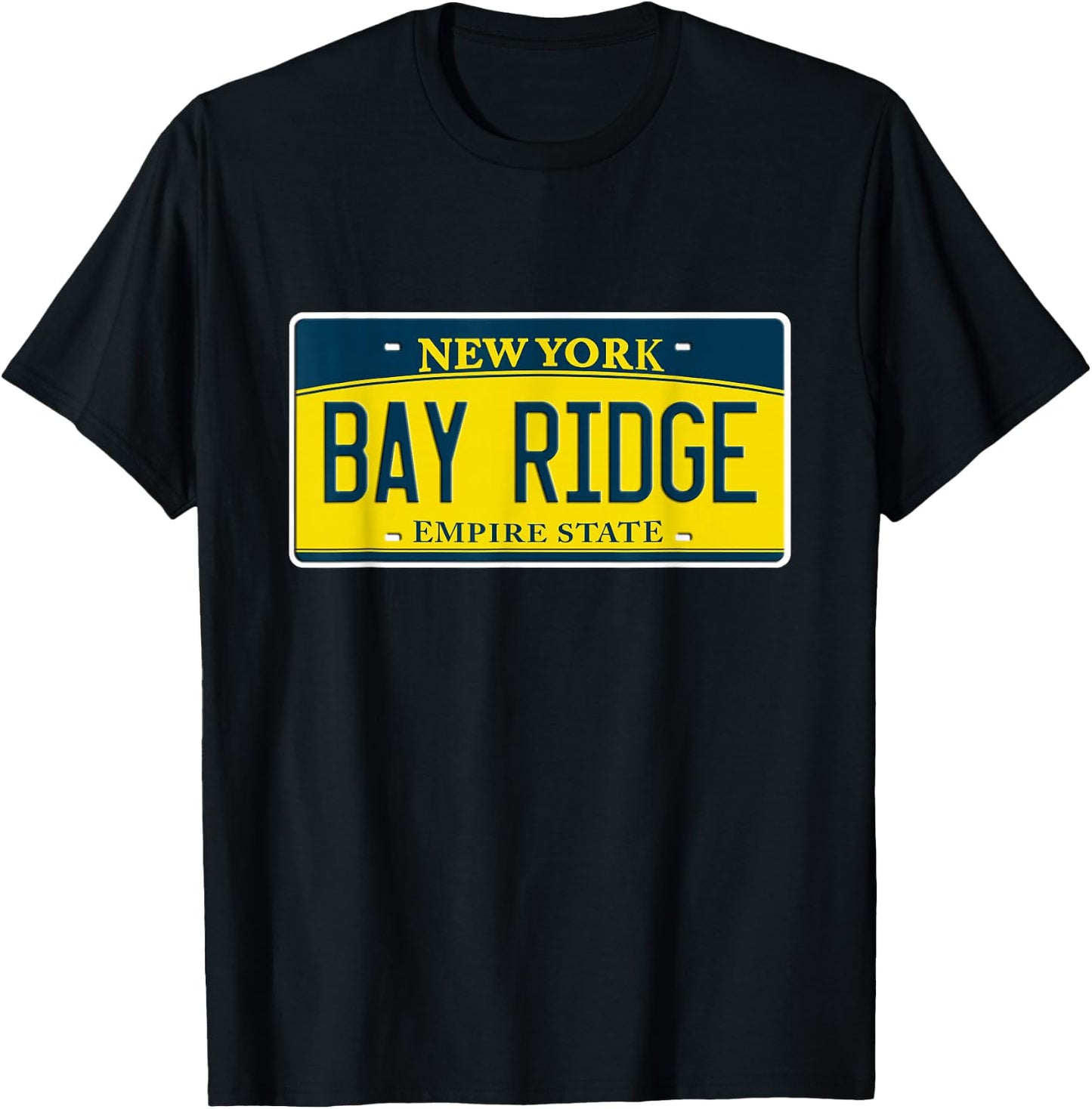Bay Ridge Brooklyn NY New York Neighborhood License Plate T-Shirt - T-Shirt | Black