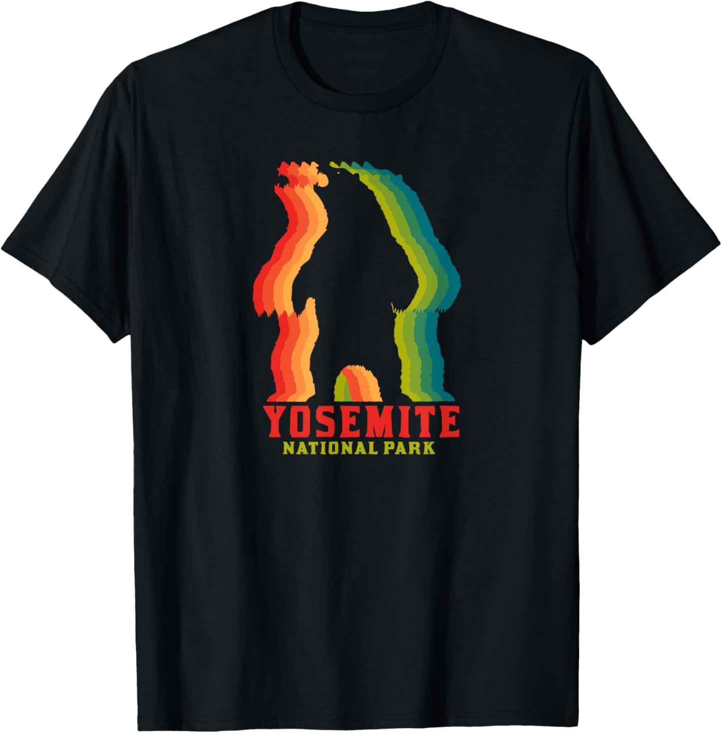 Yosemite National Park Colorful Bear Graphic T-Shirt - T-Shirt | Black