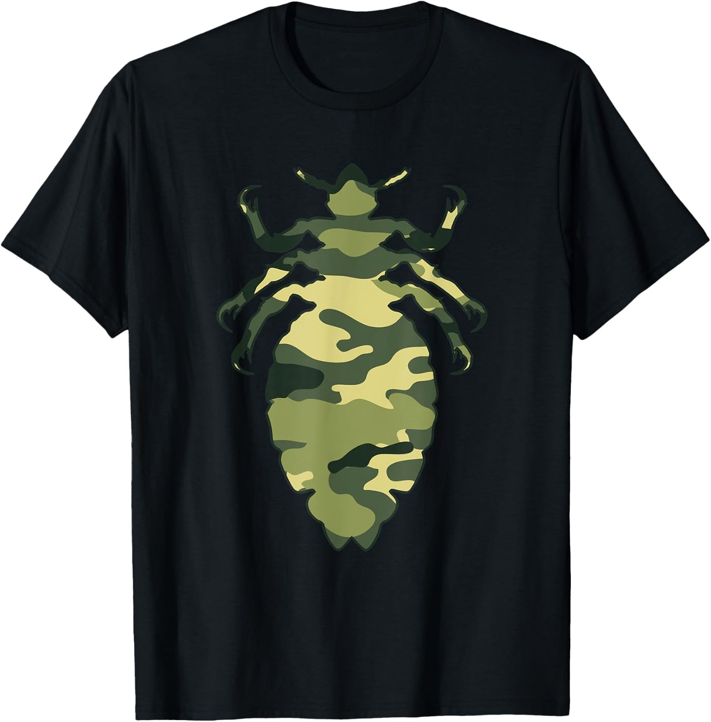 Military Louse Camo Men Print US Insect Lice Veteran Gift T-Shirt - T-Shirt | Black