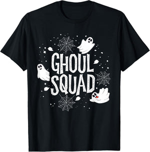 Ghoul Squad Halloween Crew Ghost Kids Boys Friends Outfit T-Shirt - T-Shirt | Black