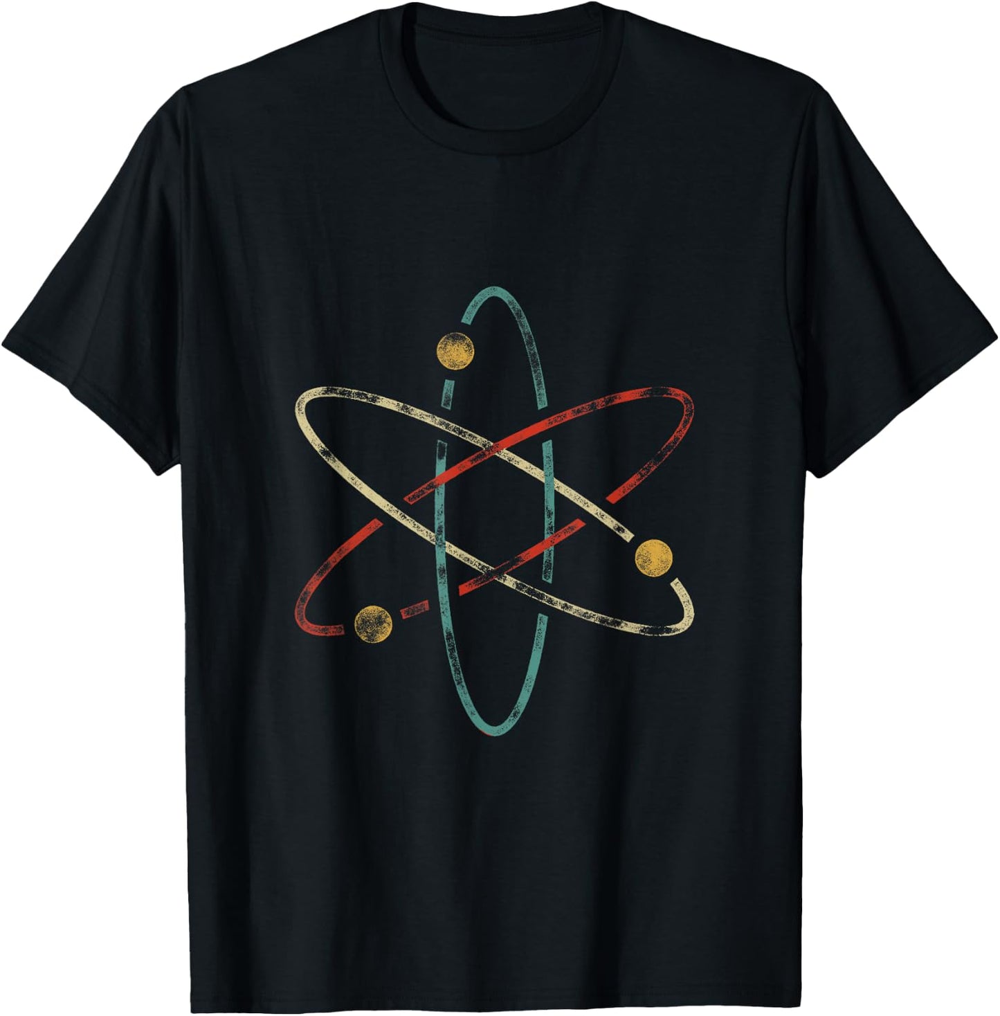 Chemistry & Periodic Table Quotes Retro Atom Chemistry - -Adults/Kids - Black - Short Sleeve - Small - - Classic Fit - Polyester 100% T-Shirt - T-Shirt | Black