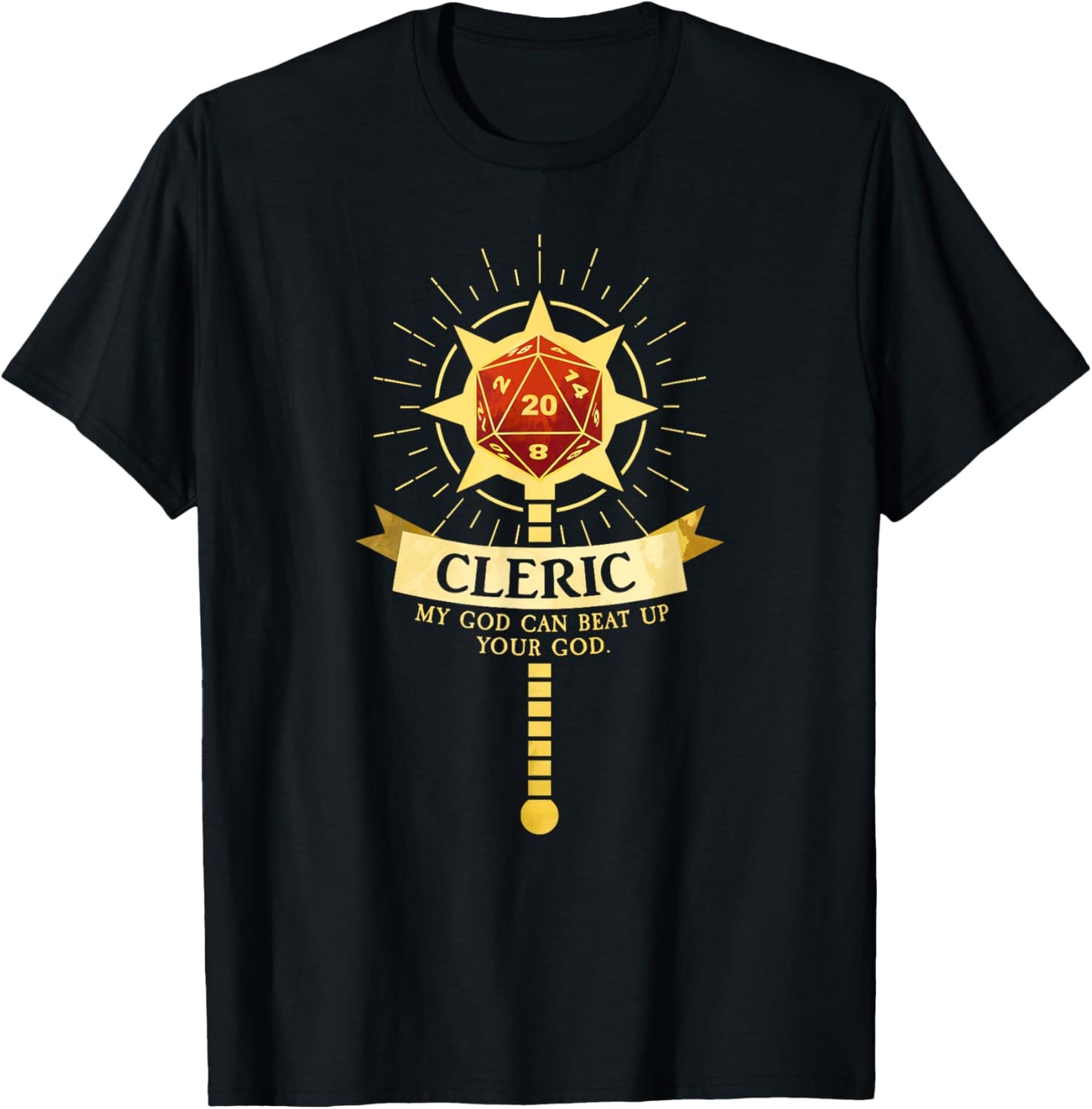 Cleric Class RPG Roleplaying Gamer T-Shirt - T-Shirt | Black