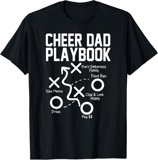 Cheer Dad Playbook Funny design T-Shirt - T-Shirt | Black
