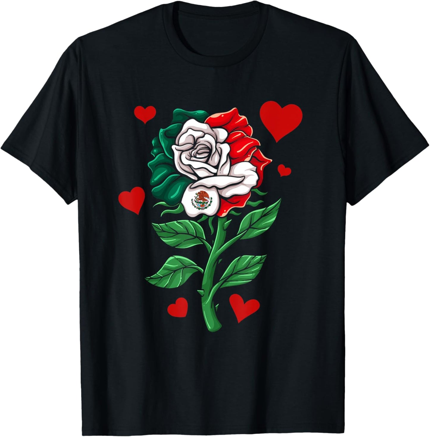 Mexico Gift Rose Tijuana Mexican Hispanic Pride Poncho T-Shirt - T-Shirt | Black