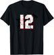 GOAT 12 Greatest (Player) Of All Time Football Distressed T-Shirt - T-Shirt | Black