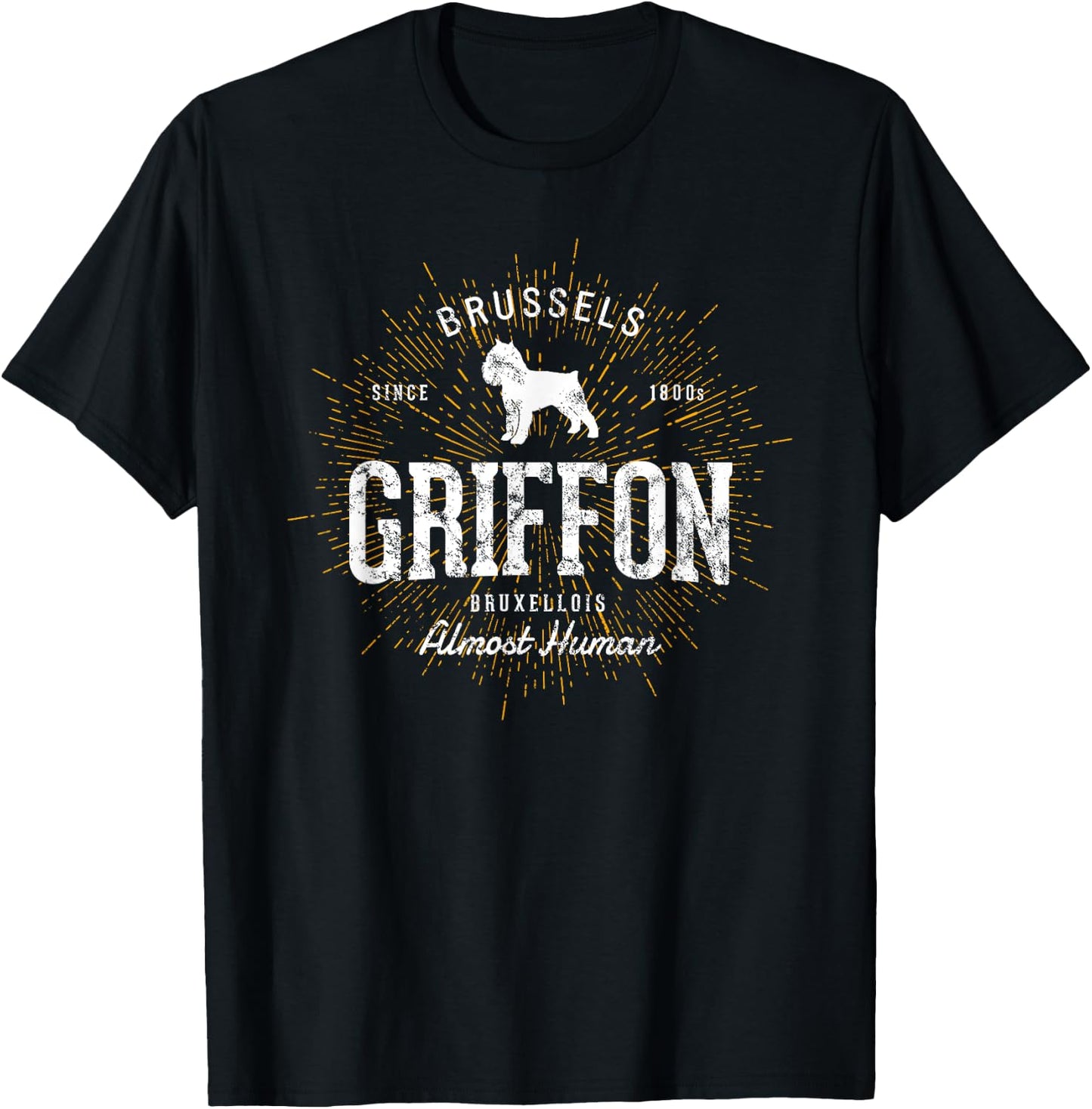Vintage Style Retro Brussels Griffon T-Shirt - T-Shirt | Black