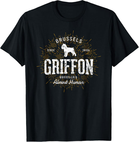 Vintage Style Retro Brussels Griffon T-Shirt - T-Shirt | Black