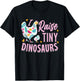 Funny I Raise Tiny Dinosaurs Chicken Joke Farmer Men Women T-Shirt - T-Shirt | Black