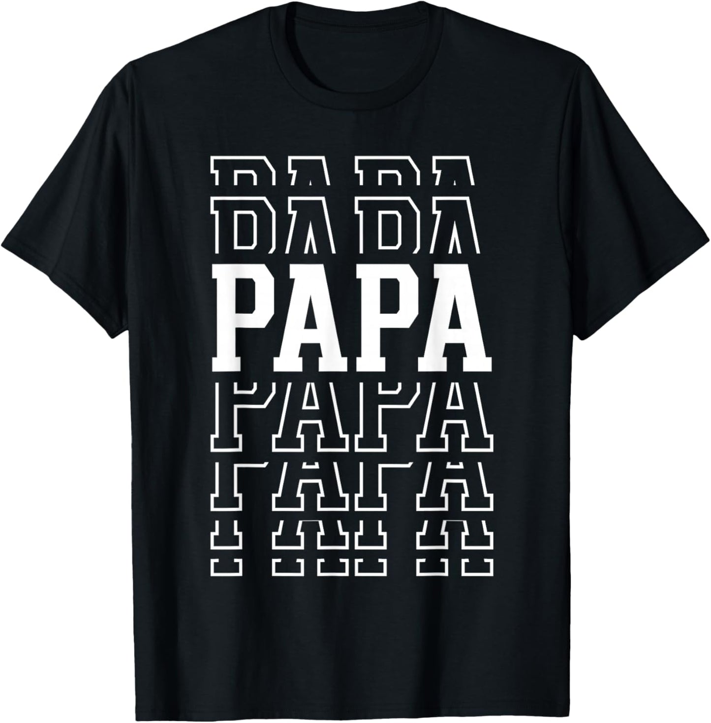 Papa Funny Layered Text Father's Day Dad T-Shirt - T-Shirt | Black