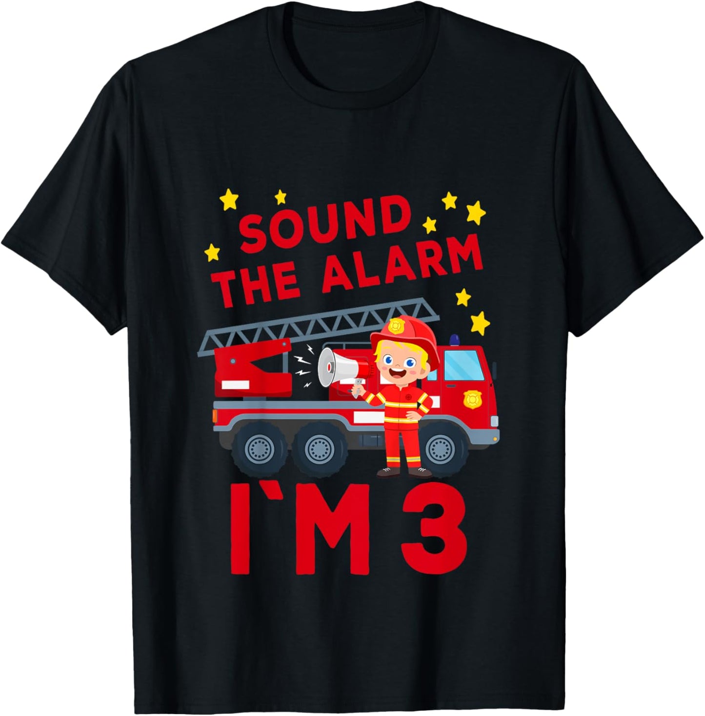 Kids Firefighter 3rd Birthday Fire Truck 3 birthday T-Shirt - T-Shirt | Black