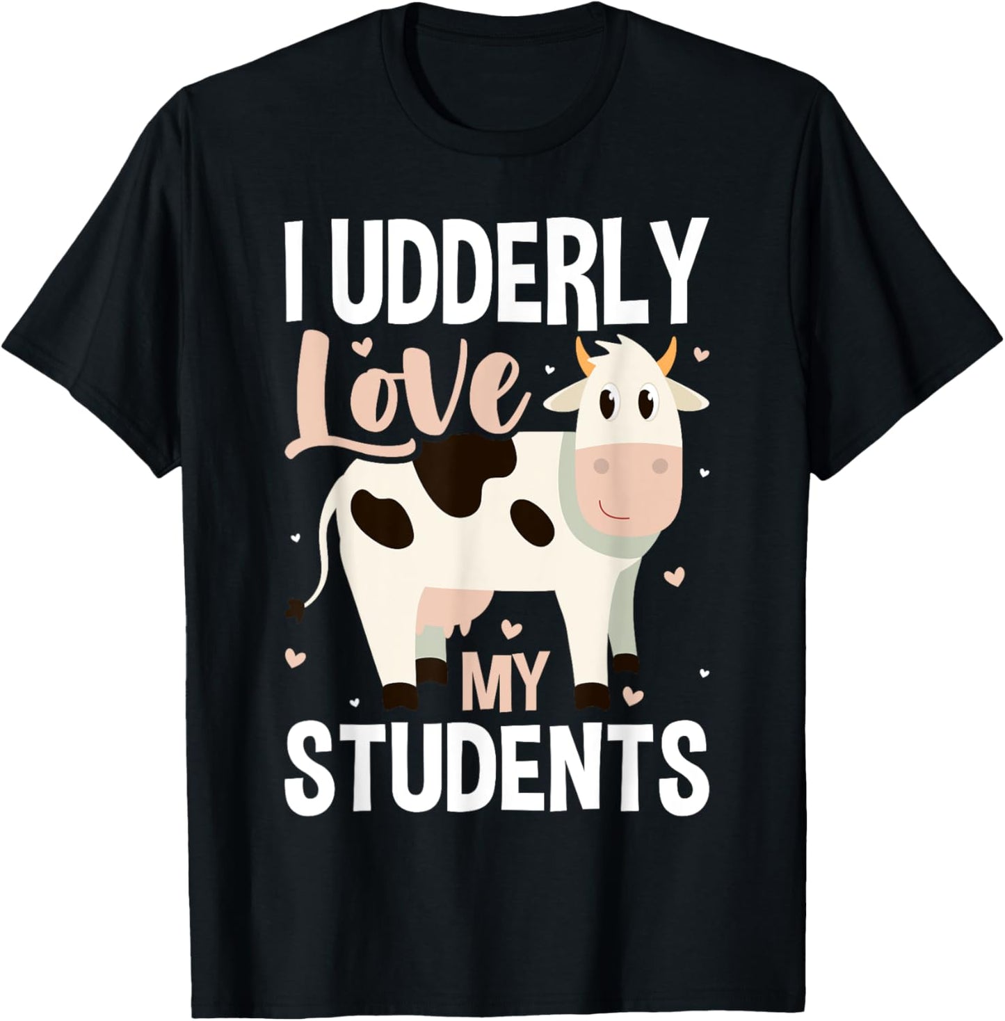 Cow Teacher Lover Women Girls Kids T-Shirt - T-Shirt | Black