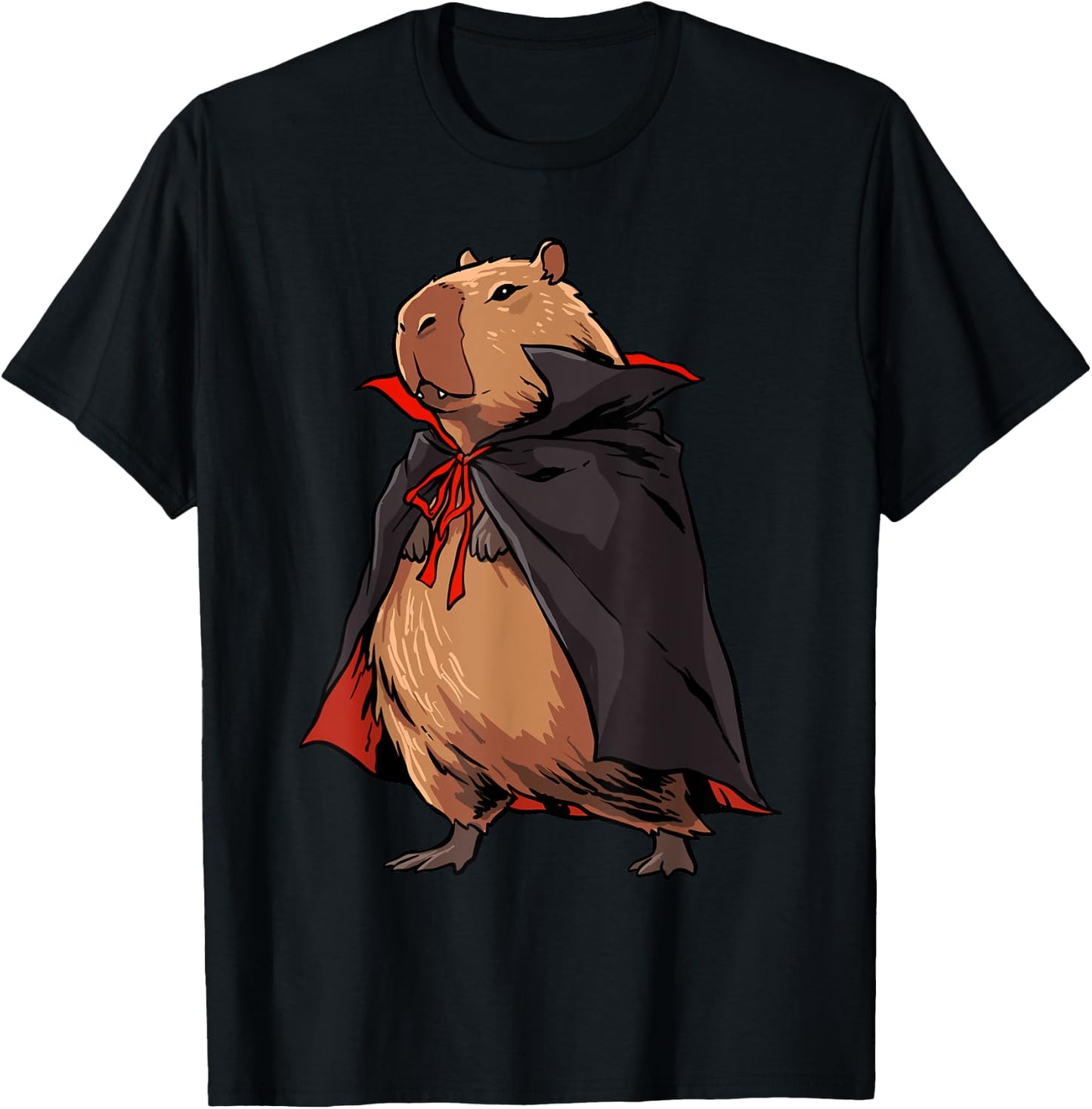 Capybara Shirt Halloween Capybara Vampire Vampybara Rodent T-Shirt - T-Shirt | Black