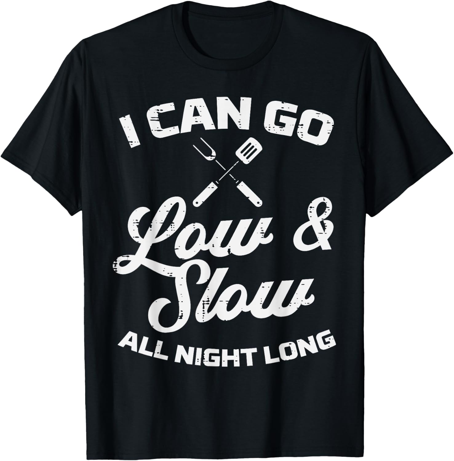 Low Slow All Night Long Bbq Grilling Smoking Meat Smoker T-Shirt - T-Shirt | Black