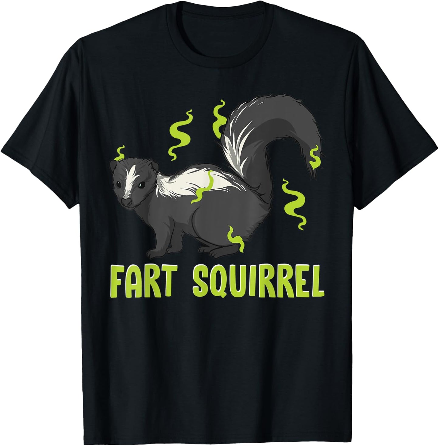 Funny Animal Shirts For Kids Adults FART SQUIRREL T-Shirt - T-Shirt | Black