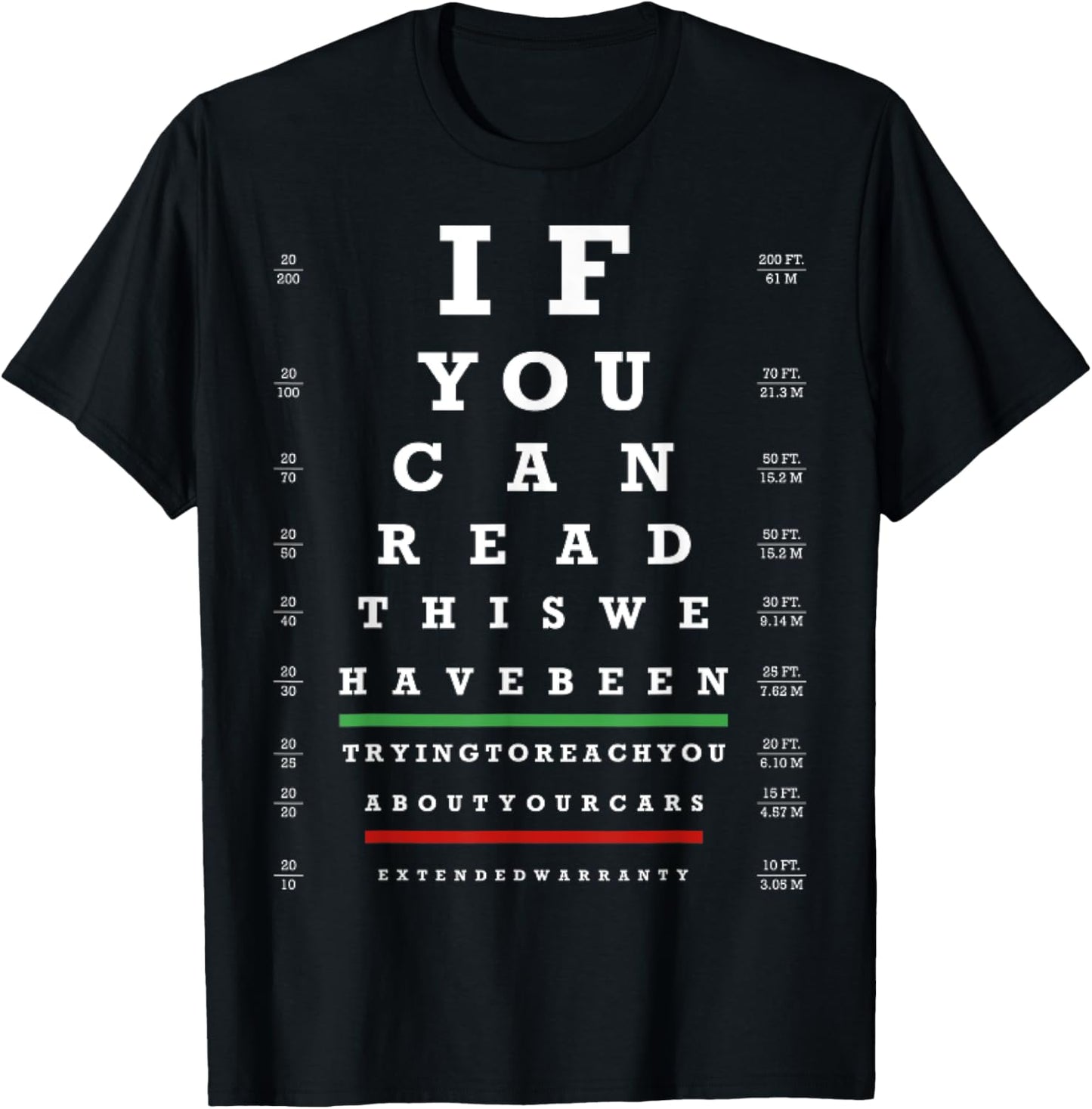 Vintage Snellen Warranty Funny T-Shirt - T-Shirt | Black