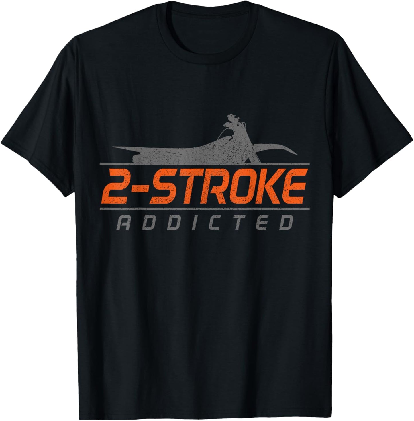 Motocross 2-Stroke Addict Vintage Biker Motorcycle Dirt Bike T-Shirt - T-Shirt | Black