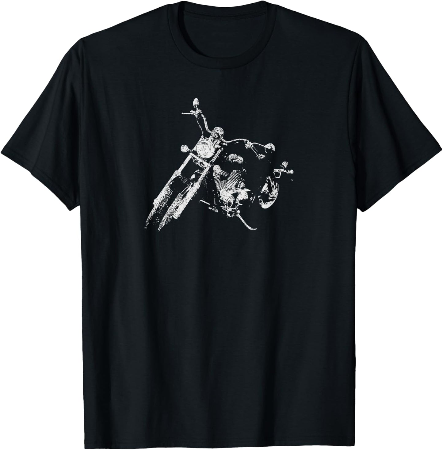Distressed Vintage American Biker - Motorcycle T-Shirt - T-Shirt | Black
