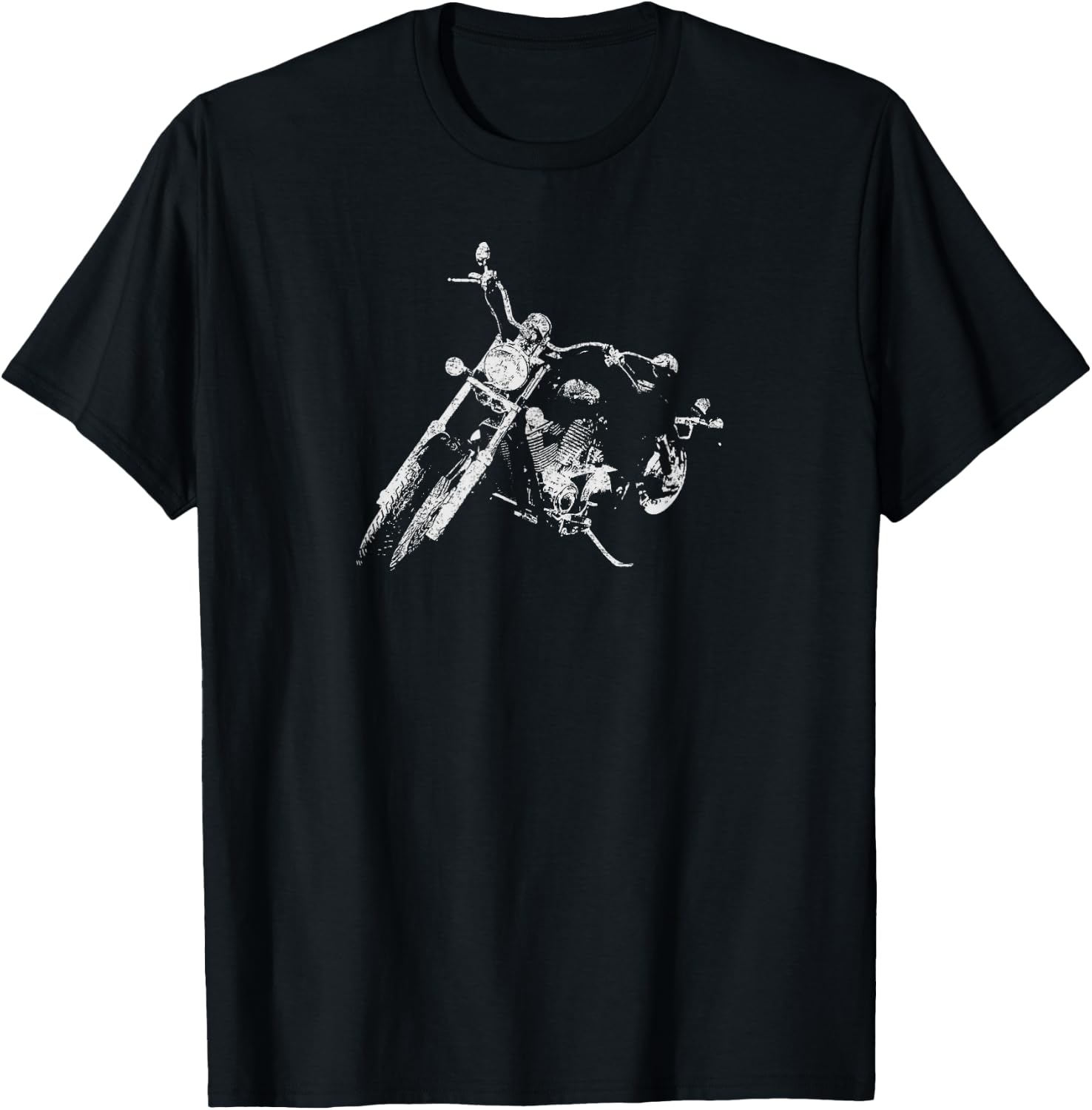 Distressed Vintage American Biker - Motorcycle T-Shirt - T-Shirt | Black