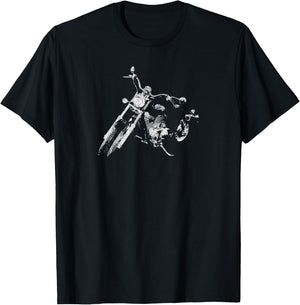 Distressed Vintage American Biker - Motorcycle T-Shirt - T-Shirt | Black