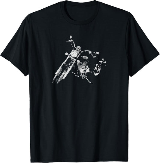 Distressed Vintage American Biker - Motorcycle T-Shirt - T-Shirt | Black
