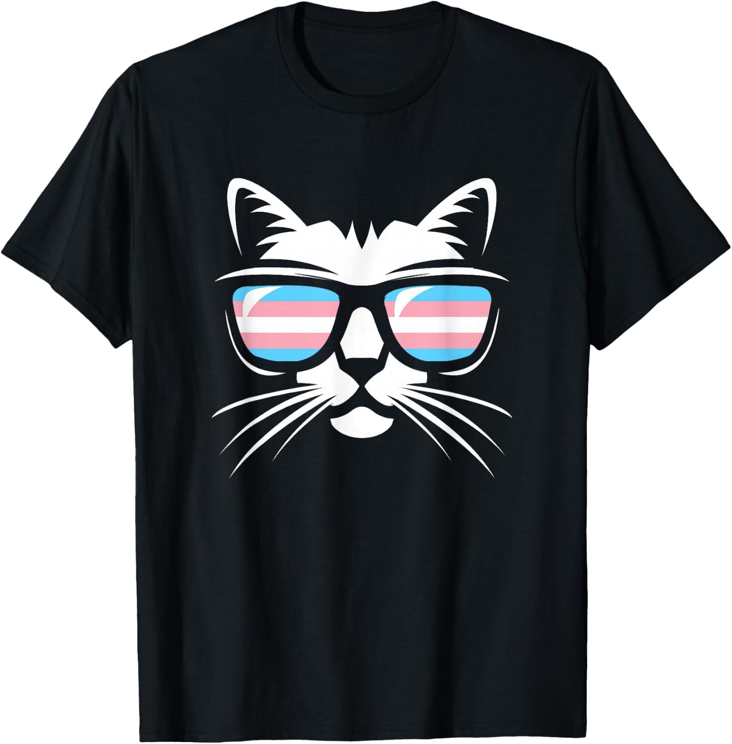 Transgender Pride Cat Support Trans Community T-Shirt - T-Shirt | Black