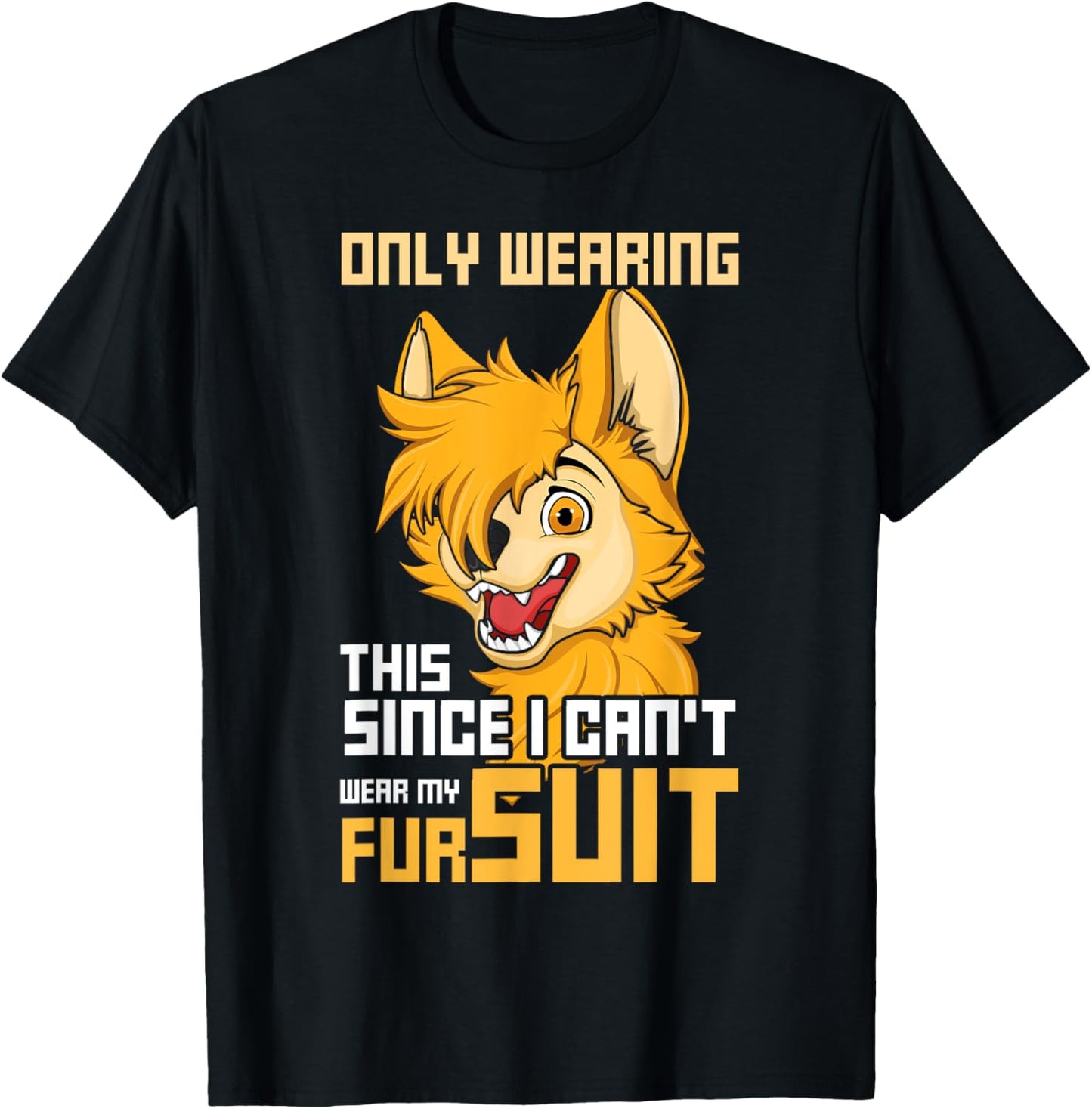 Kawaii Fox Proud Furry Tail Ear Furry Person Fursuit Cosplay T-Shirt - T-Shirt | Black