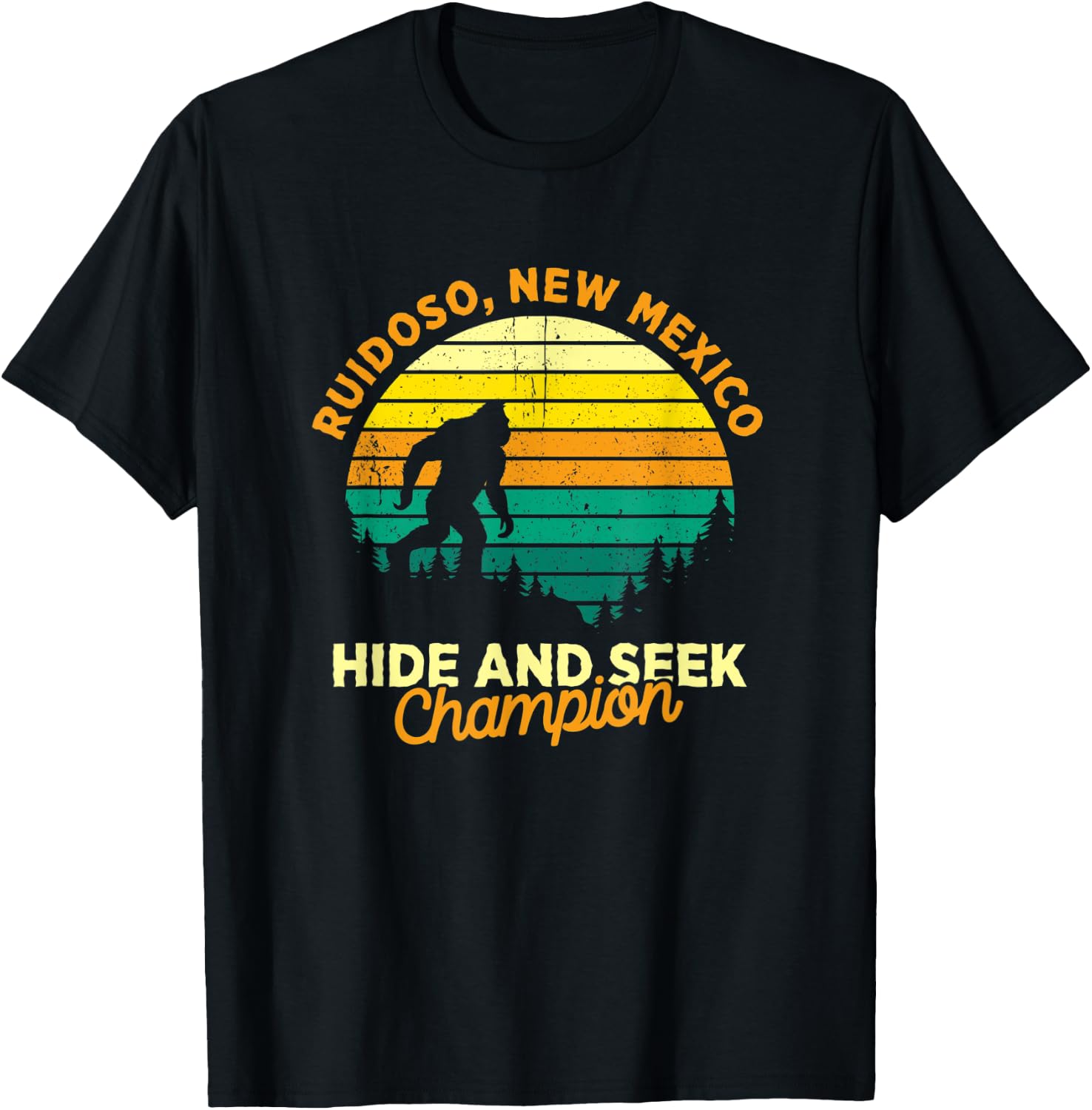 Retro Ruidoso, New Mexico Big foot Souvenir T-Shirt - T-Shirt | Black