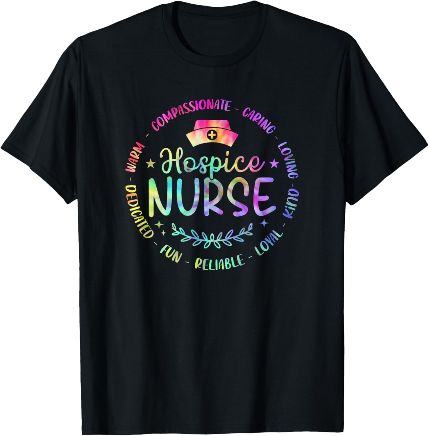 Funny Hospice Nurse Nursing Tie Dye Design Men T-Shirt - T-Shirt | Black