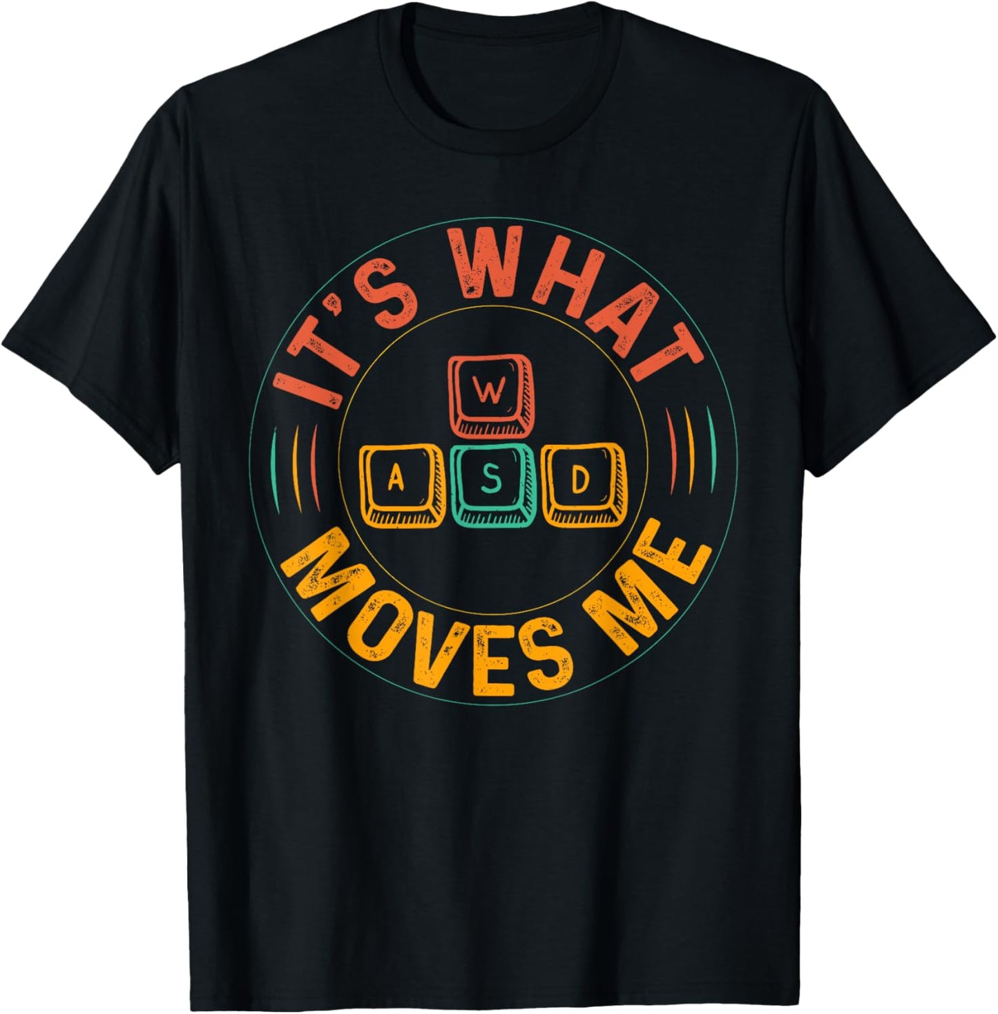 WASD PC Gamer Gifts Video Gaming Boys Men Vintage Gift Women T-Shirt - T-Shirt | Black