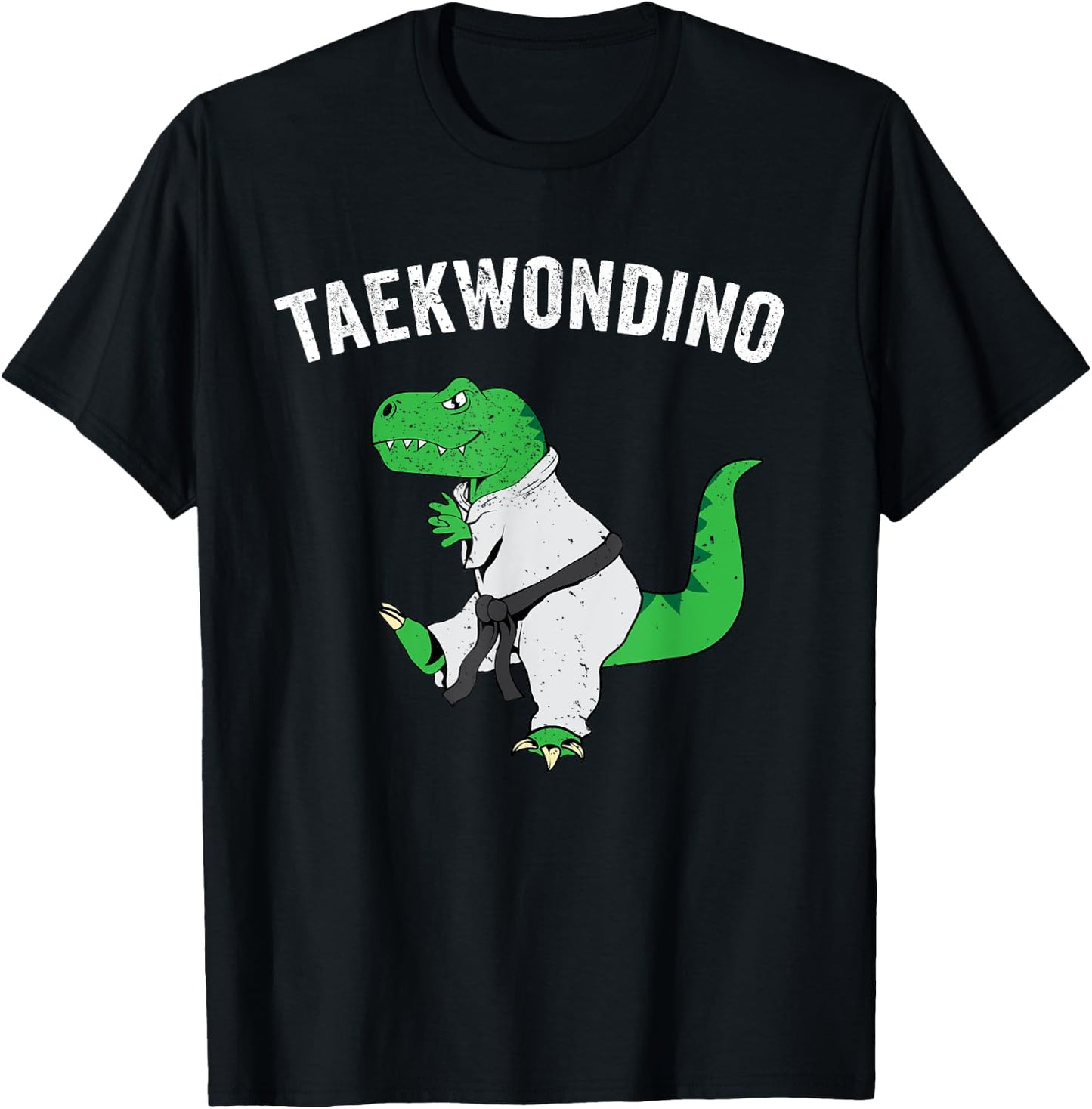 Funny Taekwondo T Rex Dinosaur Cute Martial Arts Boys Gift T-Shirt - T-Shirt | Black