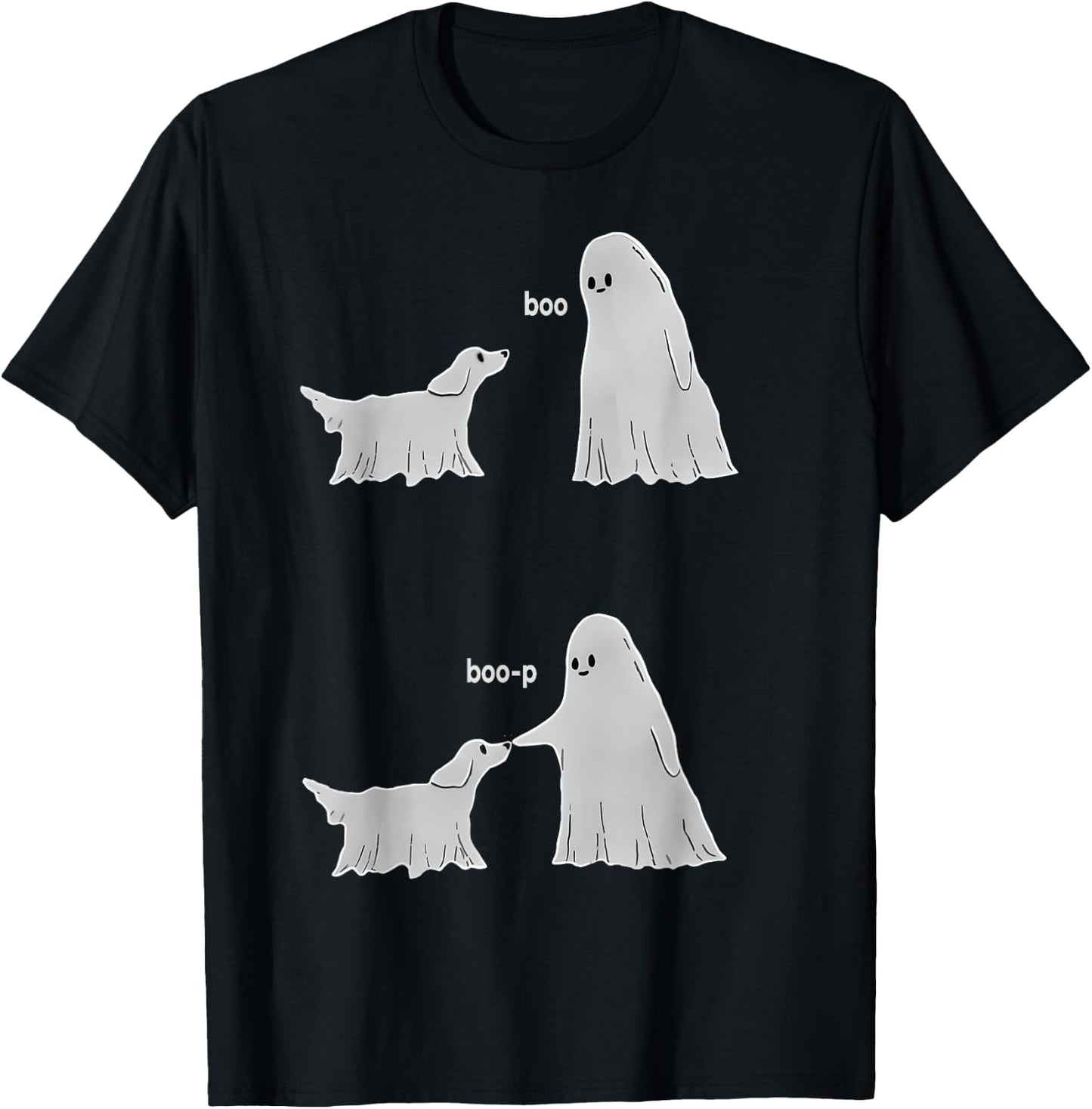 Boo Boop Ghost Pet Dog Halloween Cute Ghost Dog Lover Funny T-Shirt - T-Shirt | Black
