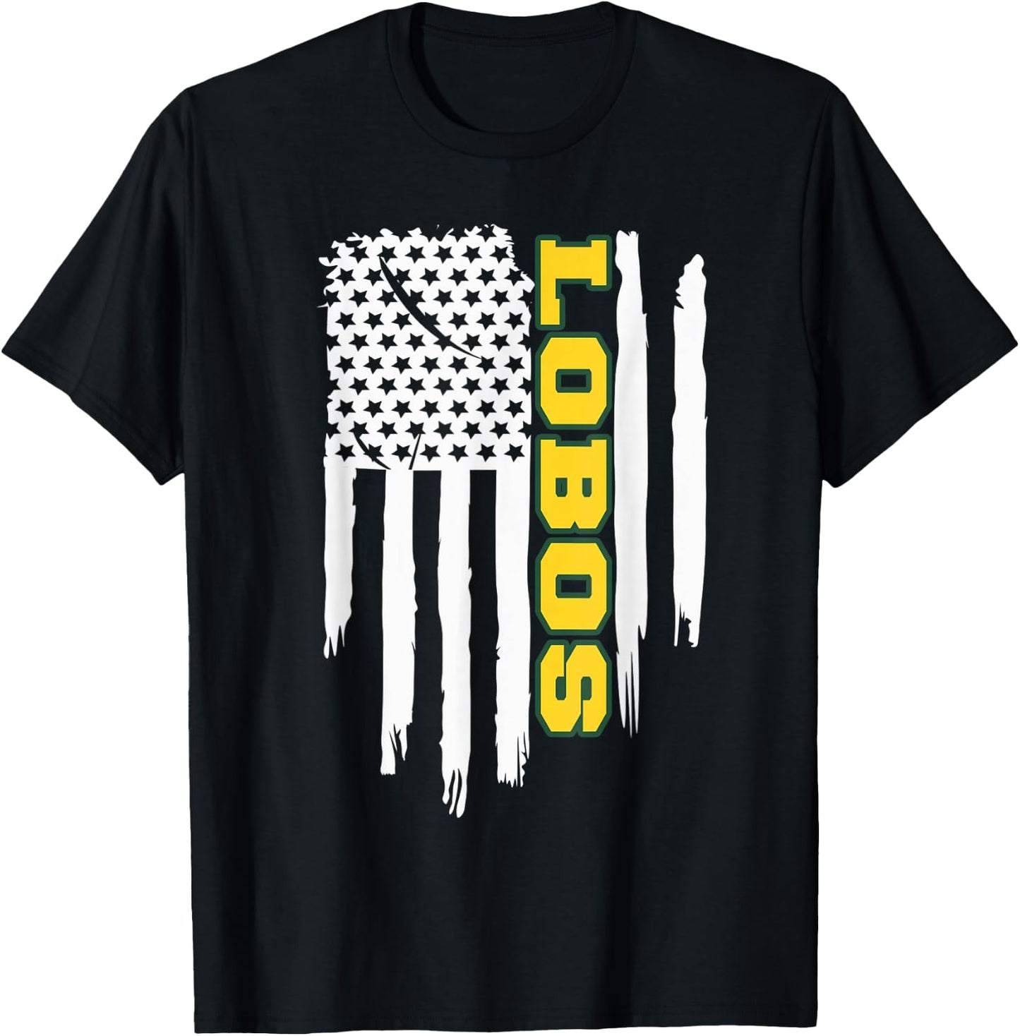 Longview Lobos American Flag T-Shirt - T-Shirt | Black