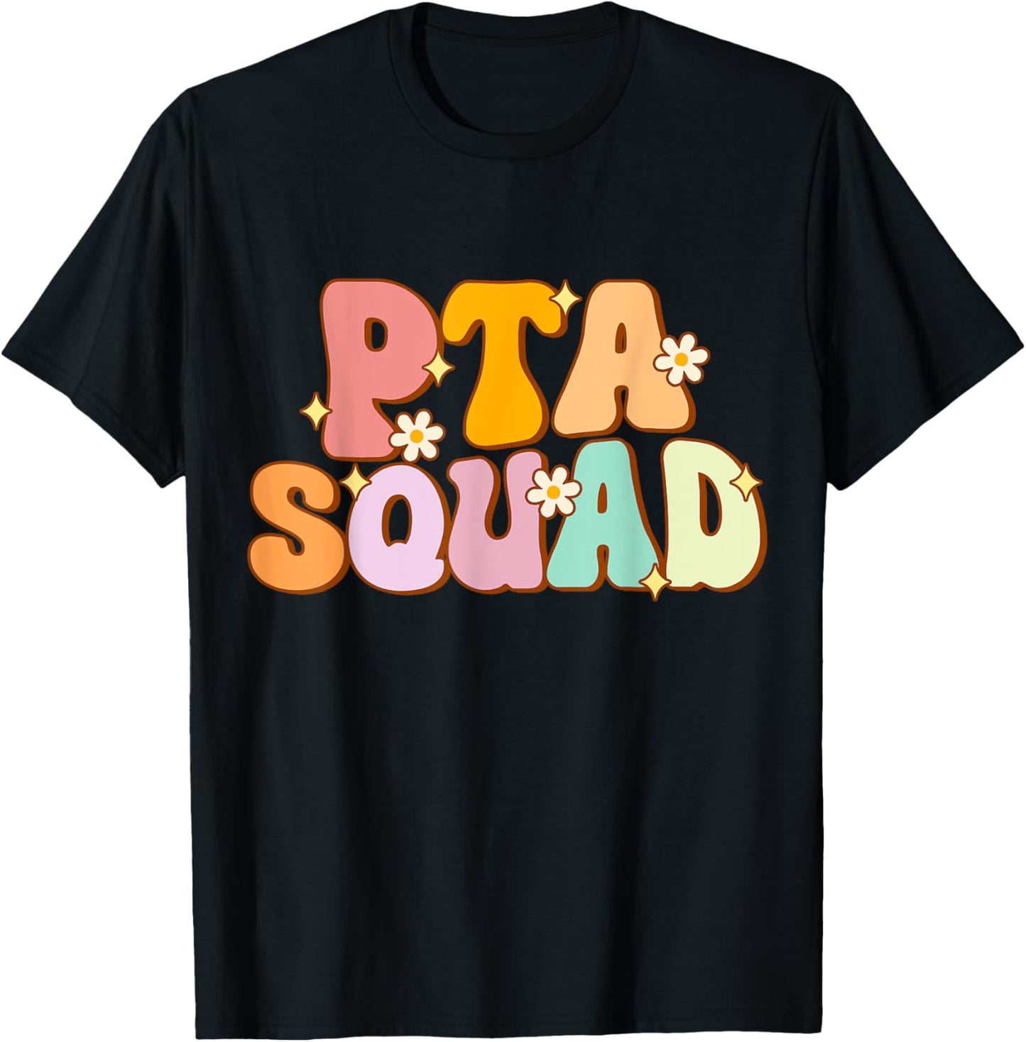 Groovy PTA Squad Parent Teacher Association Women T-Shirt - T-Shirt | Black