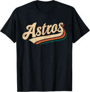 Vintage Astros Name Retro Style 70s 80s T-Shirt - T-Shirt | Black